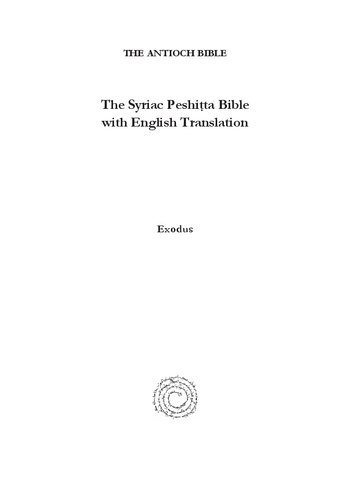 Exodus According to the Syriac Peshitta Version with English Translation
