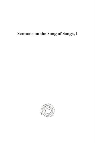 Sermons on the Song of Songs, I