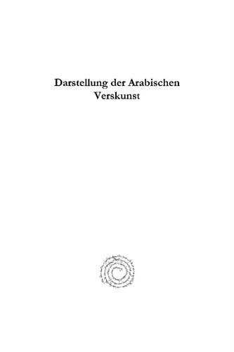 Darstellung der Arabischen Verskunst
