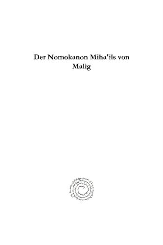 Der Nomokanon Miha'ils Von Malig