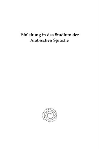 Einleitung in Das Studium Der Arabischen Sprache