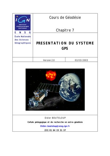 Présentation du système GPS