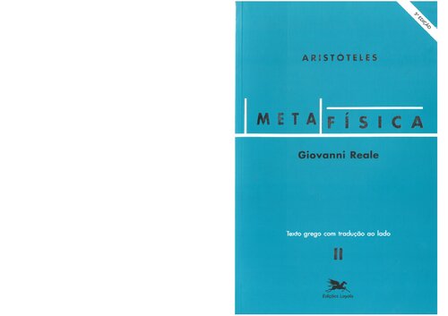 Metafísica de Aristóteles - Texto grego com tradução ao lado (Giovanni Reale)