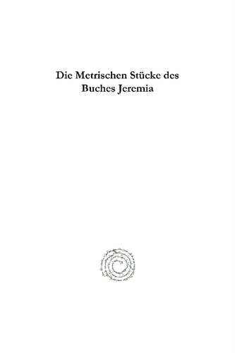 Die Metrischen Stücke des Buches Jeremia