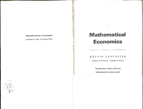 Mathematical Economics