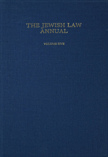 The Jewish Law Annual Volume 5