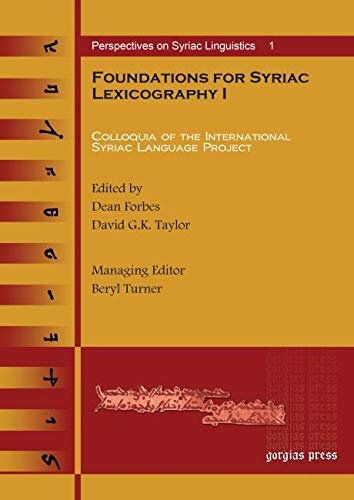 Foundations for Syriac Lexicography (Replica Books)
