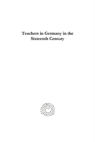 Teachers in Germany in the Sixteenth Century