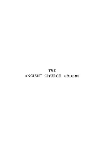 The Ancient Church Orders