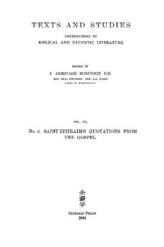 S. Ephraim's Quotations from the Gospel