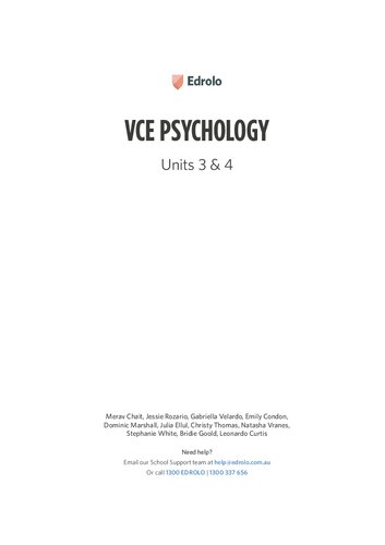 Edrolo VCE Psychology Units 3 & 4