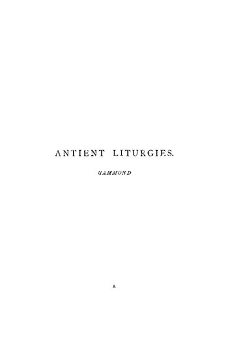 Antient Liturgies