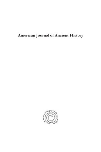 American Journal of Ancient History (Vol 8.1)