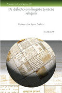 De Dialectorum Linguae Syriacae Reliquiis