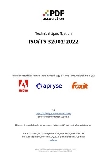 ISO/TS 32002:2022 Document management – Portable Document Format – Extensions to Digital Signatures in ISO 32000-2 (PDF 2.0) (sponsored)