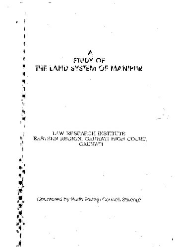 A Study of the Land System of Manipur