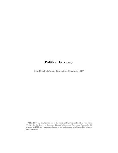Political Economy