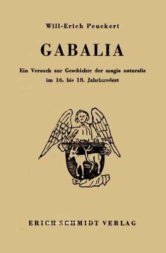 Gabalia : Ein Versuch zur Geschichte der magia naturalis im 16. bis 18. Jahrhundert
