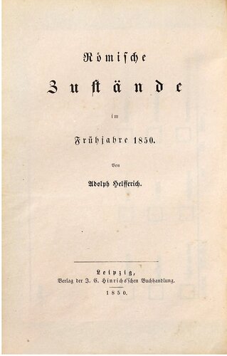 Römische Zustände im Frühjahre 1850