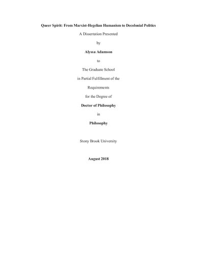 Queer Spirit: From Marxist-Hegelian Humanism to Decolonial Politics [Dissertation]