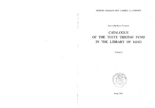 Catalogue of the Tucci Tibetan fund in the Library of IsIAO