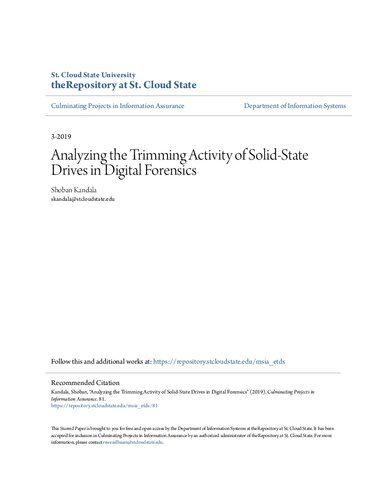 [Master's Thesis] Analyzing the Trimming Activity of Solid-State Drives in Digital Forensics