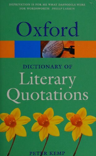 The Oxford Dictionary of Literary Quotations (Oxford Quick Reference)