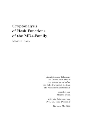 Cryptanalysis of Hash Functions of the MD4-Family