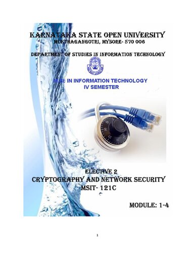 MSIT-121C (Elective 2): Cryptography and Network Security