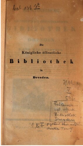 Die Königliche Öffentliche Bibliothek zu Dresden