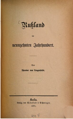 Rußland im Neunzehnten Jahrhundert