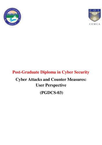 Cyber Security Cyber Attacks and Counter Measures: User Perspective (PGDCS-03)