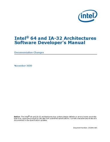 Intel® 64 and IA-32 Architectures Software Developer’s Manual