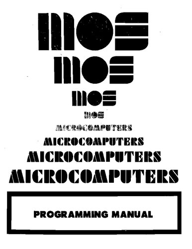 MCS6500 Microcomputer family programming manual.