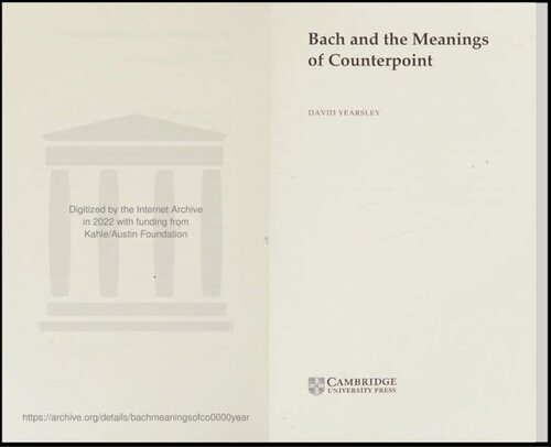 Bach and the Meanings of Counterpoint