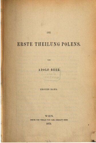 Die erste Theilung [Teilung] Polens