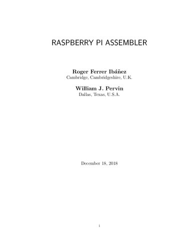 Raspberry PI assembler.