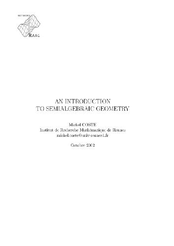 Introduction to semialgebraic geometry