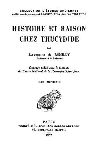 Histoire et raison chez Thucydide