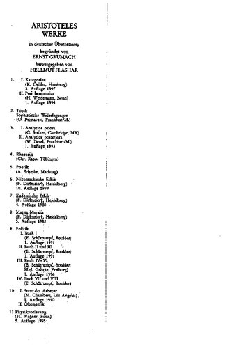 Opuscula V / Aristoteles: Aristoteles Werke BAND 18/V, Tl.5: De coloribus