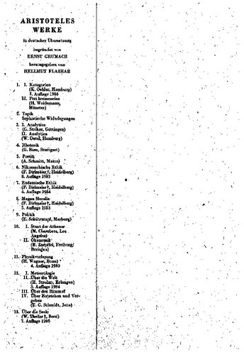 Aristoteles Werke in deutscher Übersetzung: Begründet von Ernst Grumach Band 18/I: Opuscula I Über die Tugend: Part 1