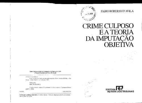 Crime Culposo E A Teoria Da Imputacao Objetiva