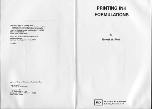 Printing Ink Formulations