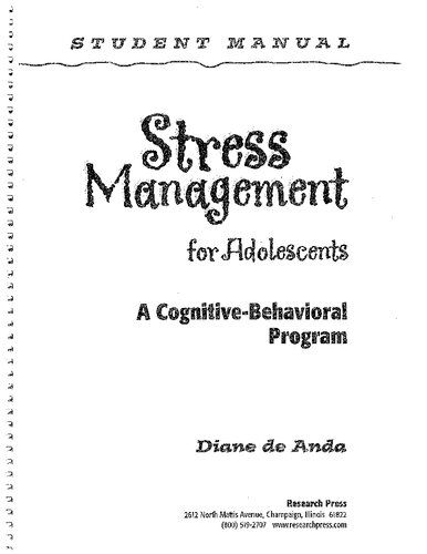 Stress Management for Adolescents: Program Guide: A Cognitive-Behavioral Program