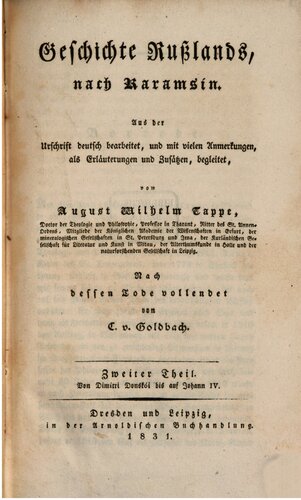 Geschichte Rußlands nach Karamsin / Von Dimitri Donskói bis Johann IV.