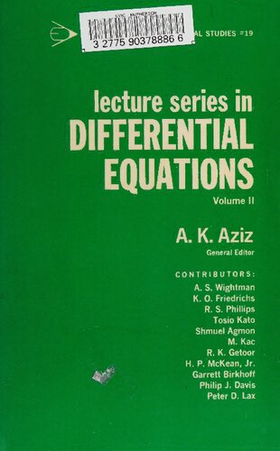 Lecture Series in Differential Equations