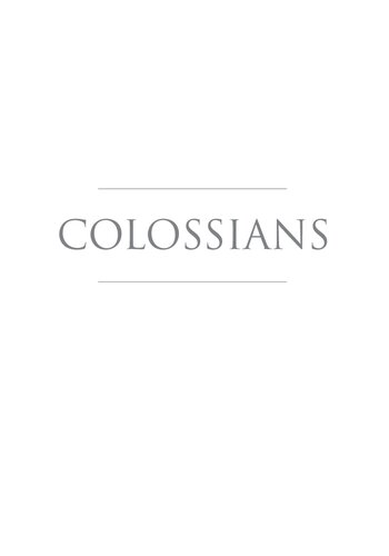 Colossians: Smyth & Helwys Bible Commentary