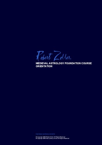 Medieval Astrology Foundation Course