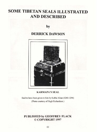 Some Tibetan Seals Illustrated and Described