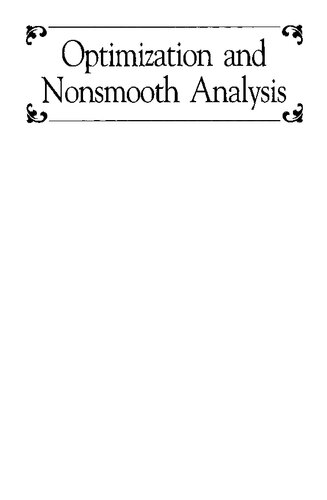 Optimization and Nonsmooth Analysis
